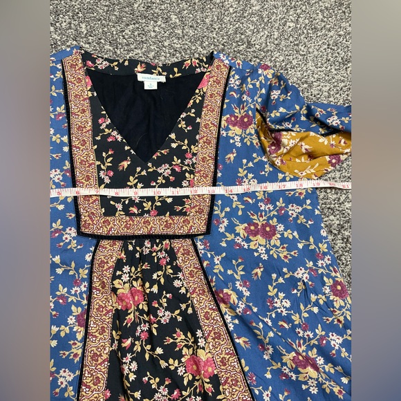 Sundance Sweet Whispers Boho Mix Print Mini Swing Dress S Long Sleeve worn once - Picture 10 of 12